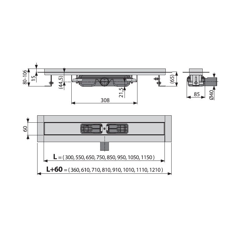 Душевой трап Alcaplast APZ106-550 - фото 2