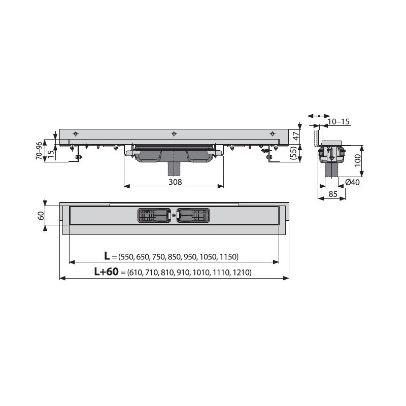 Душевой трап Alcaplast APZ1104-850 - фото 4