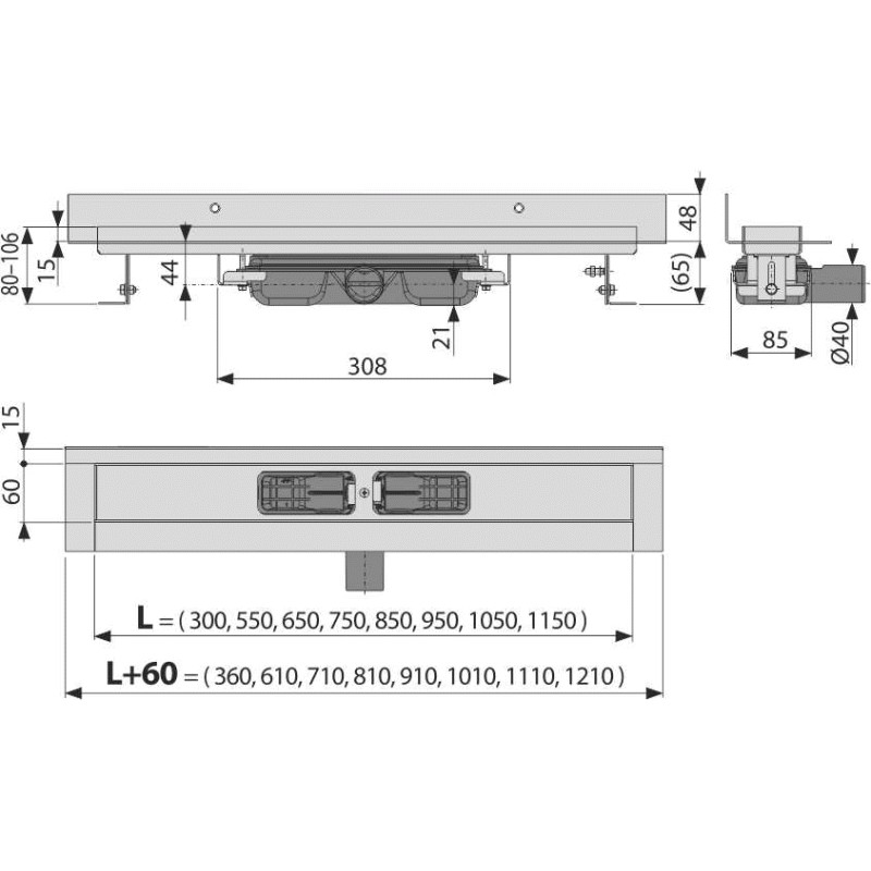 Душевой трап Alcaplast APZ116-850 - фото 2