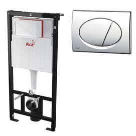 Инсталляция с кнопкой Alcaplast (Alcadrain) AM101/1120-3:1 M71-VE-01 с кнопкой хром