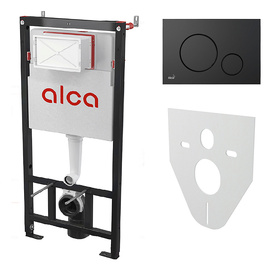 Инсталляция для унитаза Alcaplast (Alcadrain) AM101/1120-4:1 M678-VE-01 черный матовый М678+прокладка M91+крепёж М967
