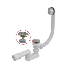 Сифон для ванны Alcaplast (Alcadrain) A504CKM хром, белый