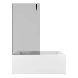 Шторка на ванну Allen Brau Infinity 80x160 стекло тонированное, профиль серебро брашированное