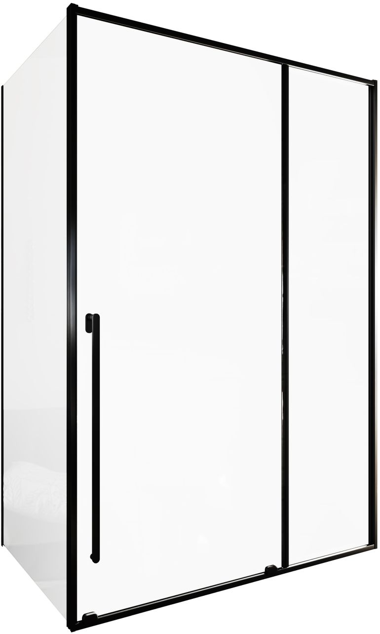 Душевой уголок Allen Brau Fantasy 140x80 3.11008.31 + 3.11012.31 стекло прозрачное, профиль черный матовый, без поддона