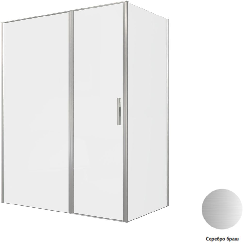 Душевой уголок Allen Brau Priority 160x90 3.31038.BA + 3.31044.BA стекло прозрачное, профиль серебро браш, без поддона
