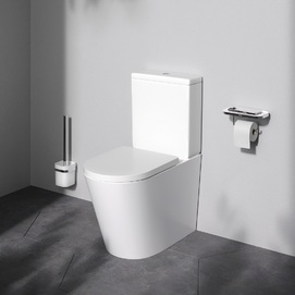 Унитаз-компакт Am.Pm Func C8F8600SC безободковый, с крышкой микролифт, белый