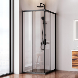 Душевой уголок Am.Pm Gem 100x80 W90G-403-100280-BT стекло прозрачное, профиль черный матовый