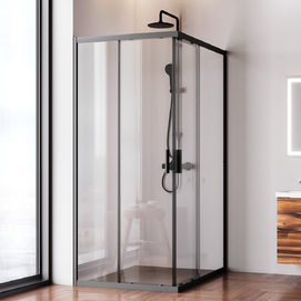 Душевой уголок Am.Pm Gem 120x90 W90G-403-120290-BT стекло прозрачное, профиль черный матовый