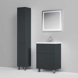 Фото Мебель для ванной Am.Pm Gem 60 см, 2 ящика напольная графит матовый