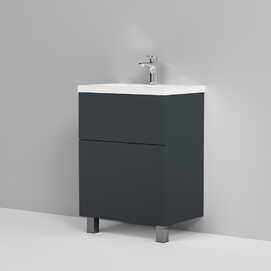 Фото Мебель для ванной Am.Pm Gem 60 см, 2 ящика напольная графит матовый