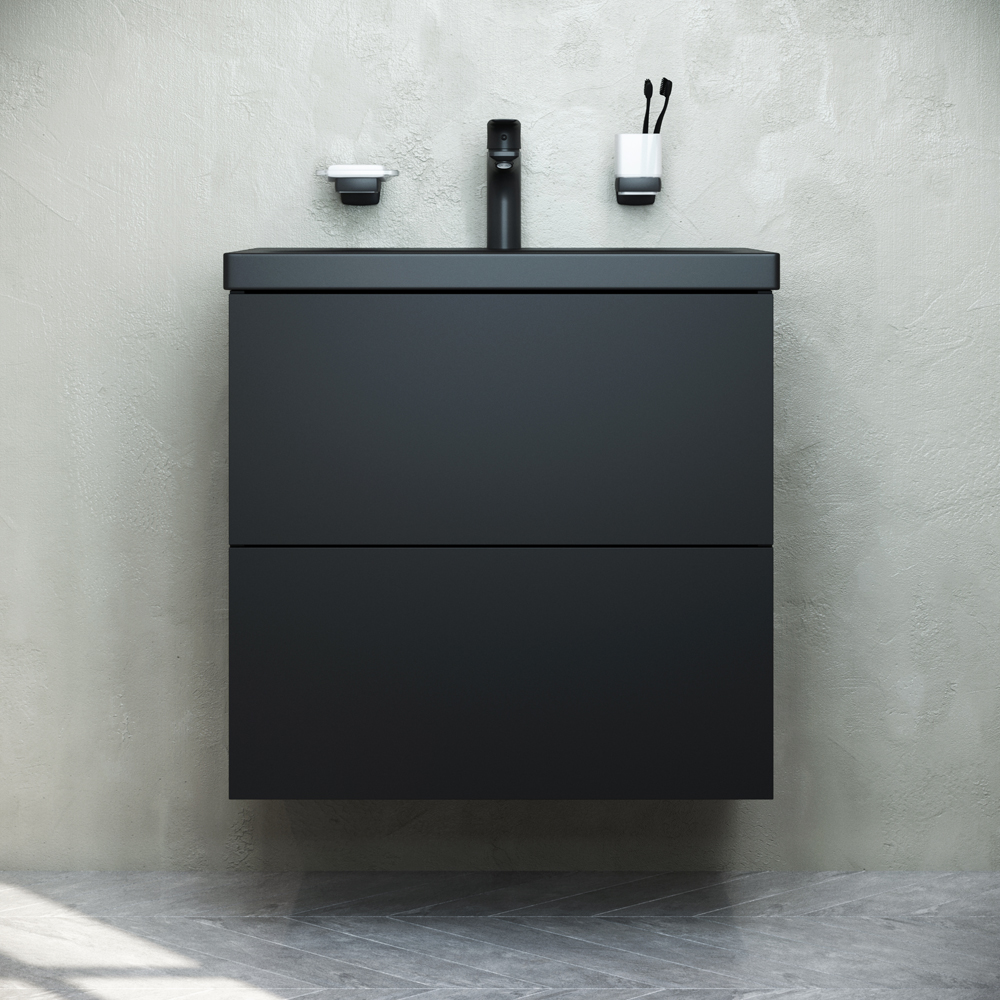 Мебель для ванной комнаты Am.Pm Gem 60 см черная, цвет черный M90FHX06022BM - фото 3