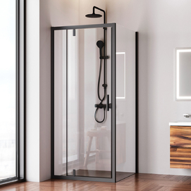 Душевой уголок Am.Pm Gem 90x90 W90G-404-9090-BT стекло прозрачное, профиль черный матовый