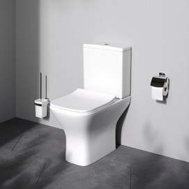 Унитаз-компакт Am.Pm Gem C908601SC безободковый, с крышкой микролифт, белый