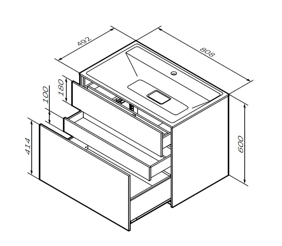 Тумба под раковину Am.Pm Inspire 2.0 M50AFHX0803WM, цвет белый - фото 3