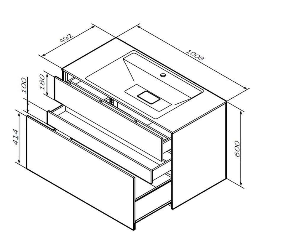 Тумба под раковину Am.Pm Inspire 2.0 M50AFHX1003WM, цвет белый - фото 3