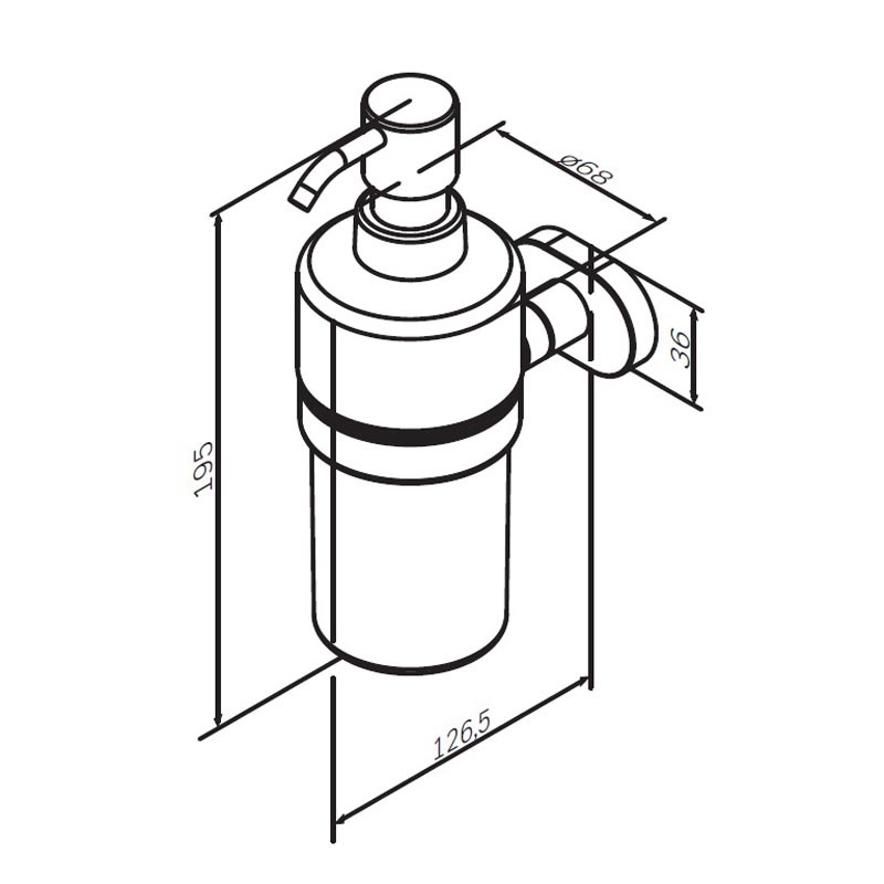 Стеклянный диспенсер для жидкого мыла с настенным Am.Pm Sense A7436900, цвет белый - фото 2