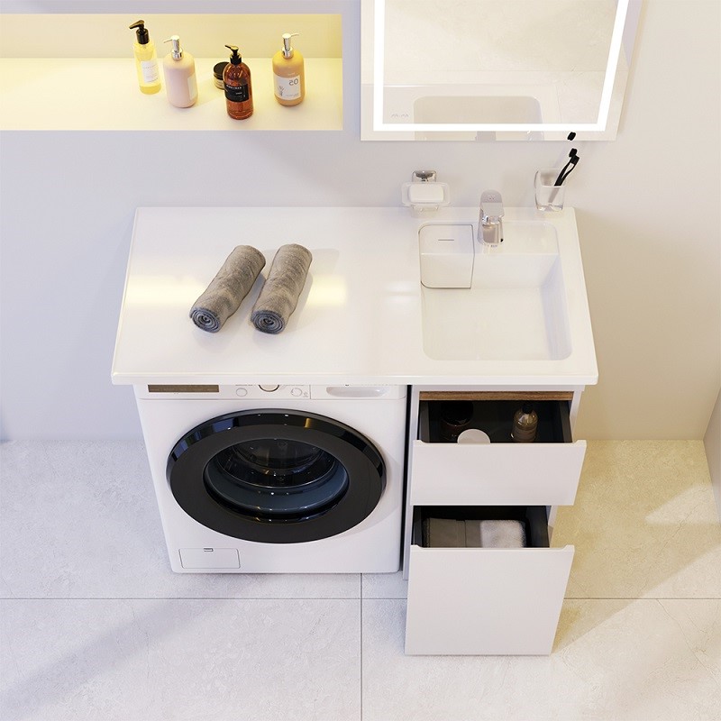 Мебель для ванной Am.Pm X-Joy 100 см напольная, правая, 2 ящика, цвет белый M85AWPR1001WG - фото 5