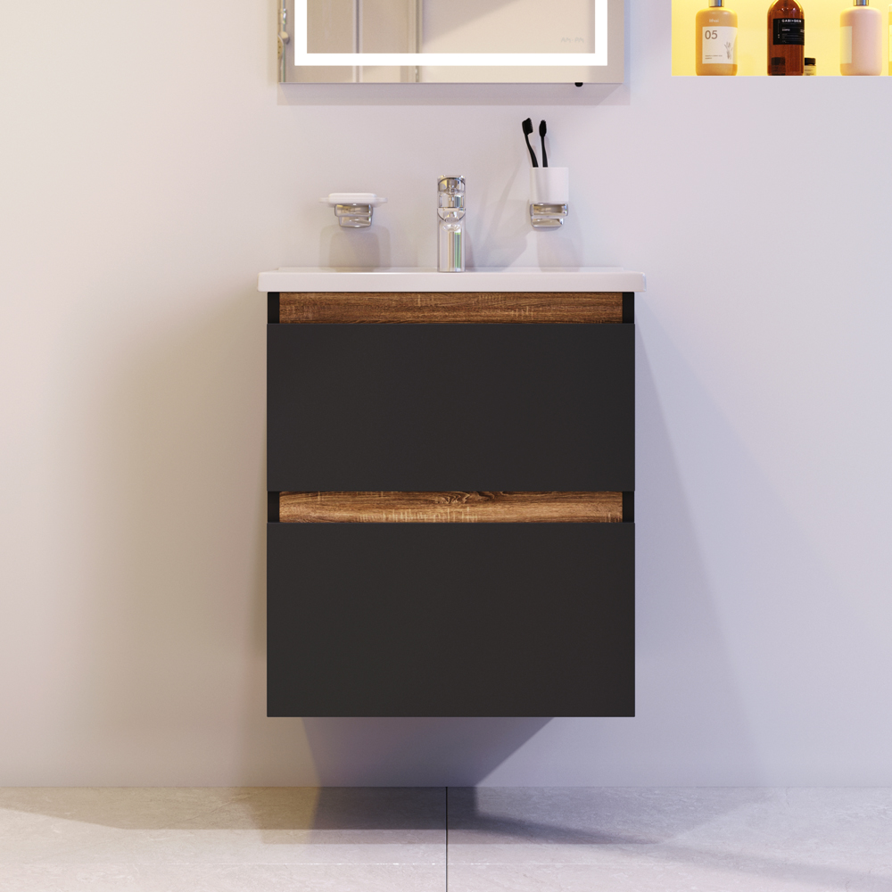 Мебель для ванной комнаты Am.Pm X-Joy 55 см черная, цвет черный M85AFHX0552BM - фото 3