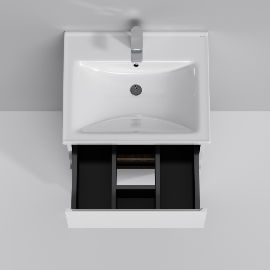 Мебель для ванной Am.Pm X-Joy 55 см напольная, 2 ящика белый глянец, цвет хром M85AFSX0552WG - фото 7