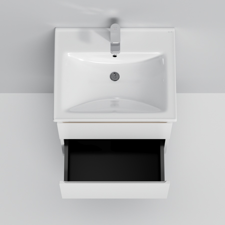 Мебель для ванной Am.Pm X-Joy 55 см подвесная, 2 ящика белый глянец, цвет хром M85AFHX0552WG - фото 6
