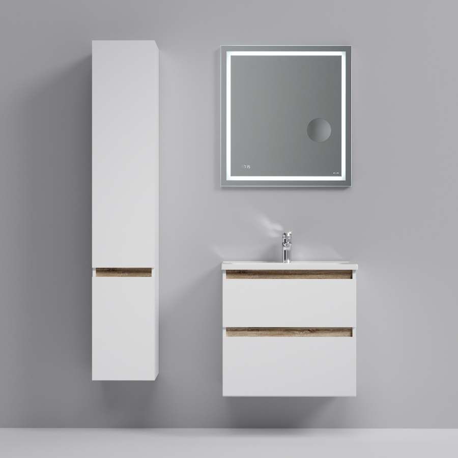 Мебель для ванной Am.Pm X-Joy 65 см подвесная, 2 ящика белый глянец, цвет хром M85AFHX0652WG - фото 2