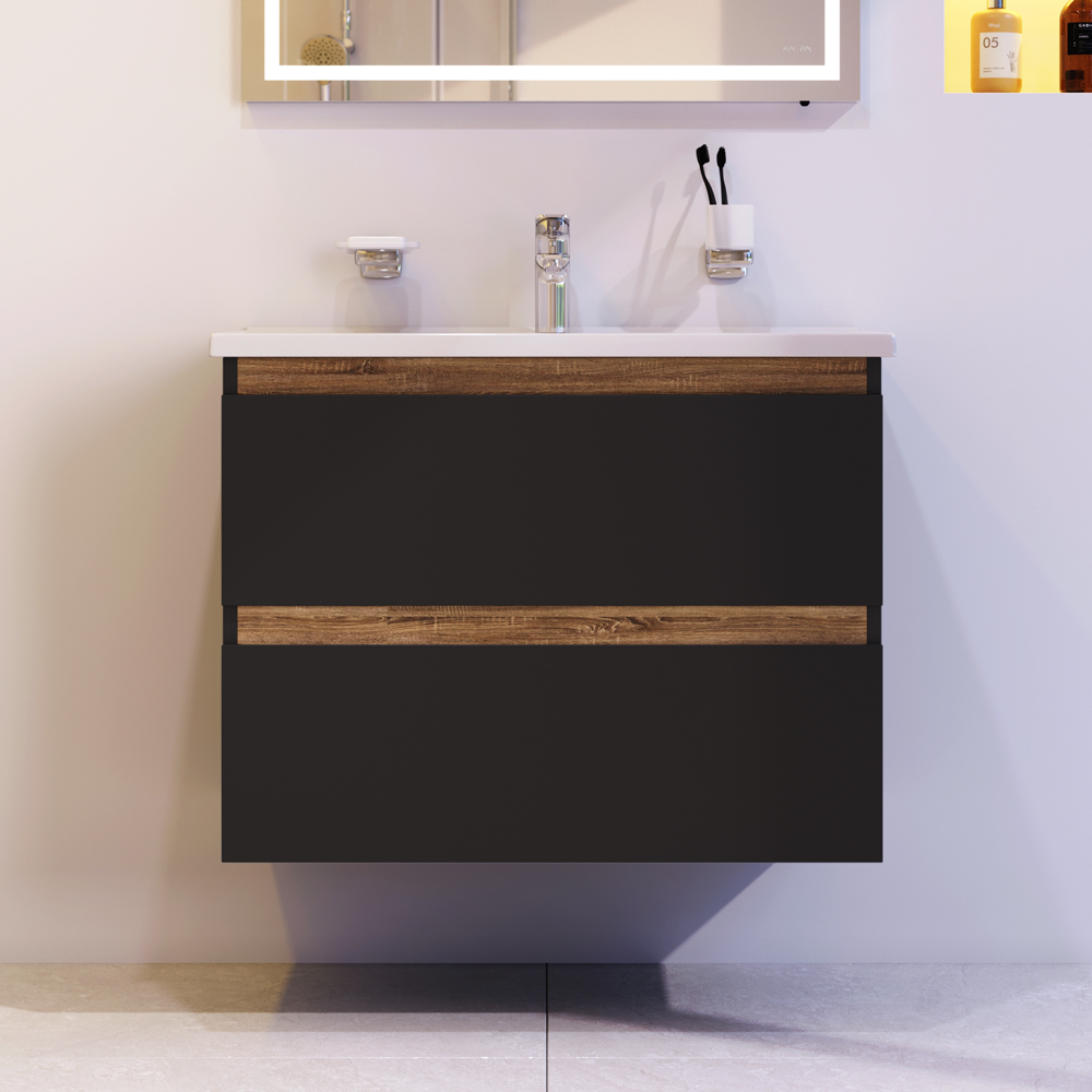 Мебель для ванной комнаты Am.Pm X-Joy 80 см черная, цвет черный M85AFHX0802BM - фото 3