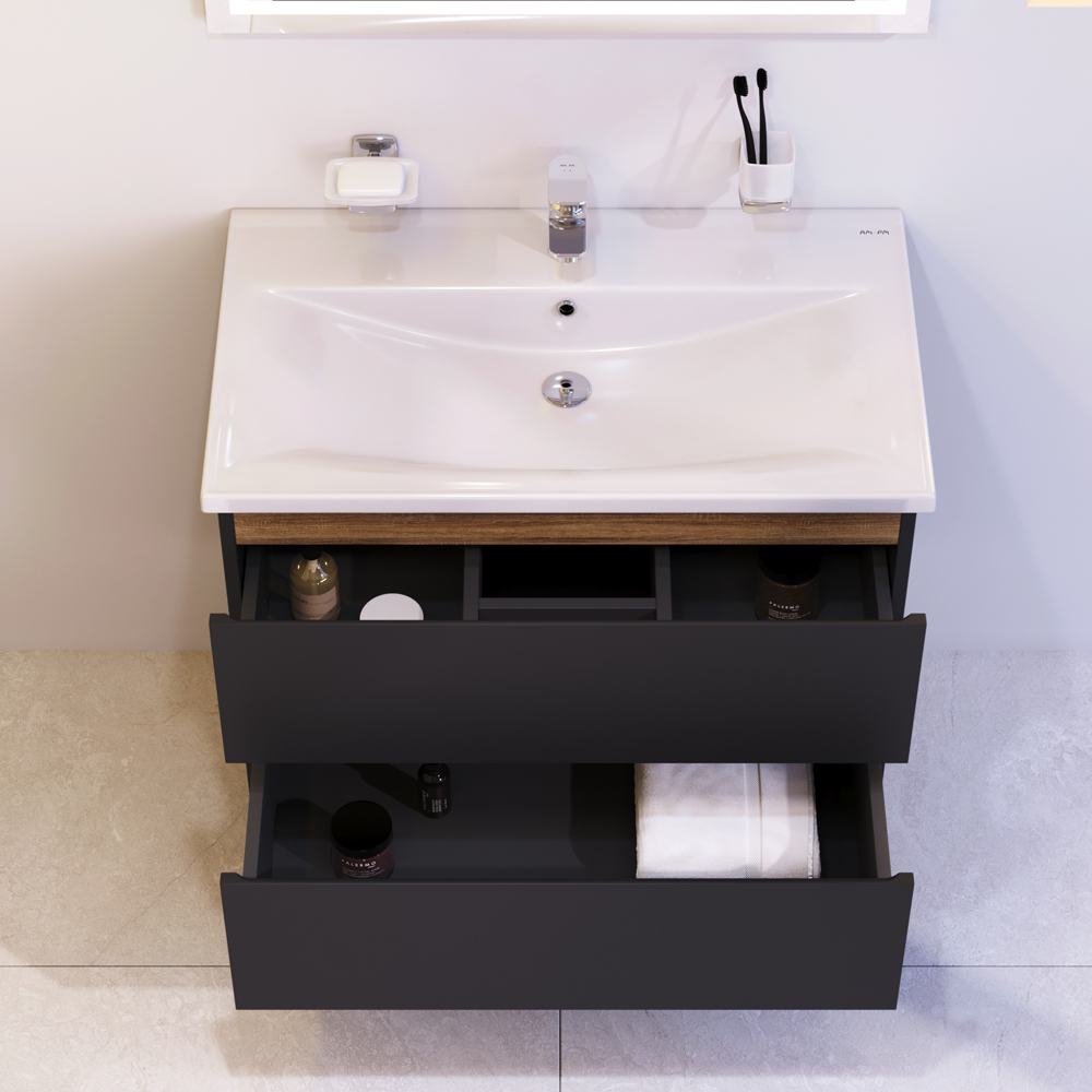 Мебель для ванной комнаты Am.Pm X-Joy 80 см черная, цвет черный M85AFHX0802BM - фото 4