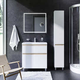 Мебель для ванной Am.Pm X-Joy 80 см напольная, 2 ящика белый глянец