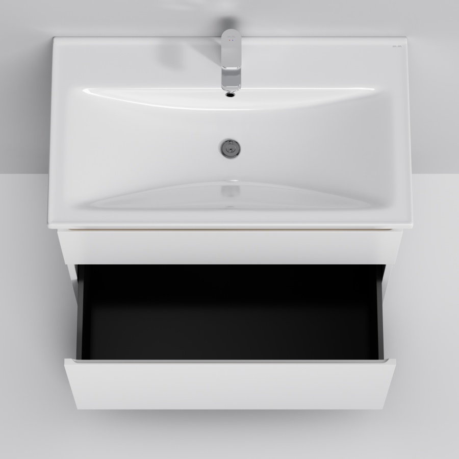 Мебель для ванной Am.Pm X-Joy 80 см напольная, 2 ящика белый глянец, цвет хром M85AFSX0802WG - фото 6
