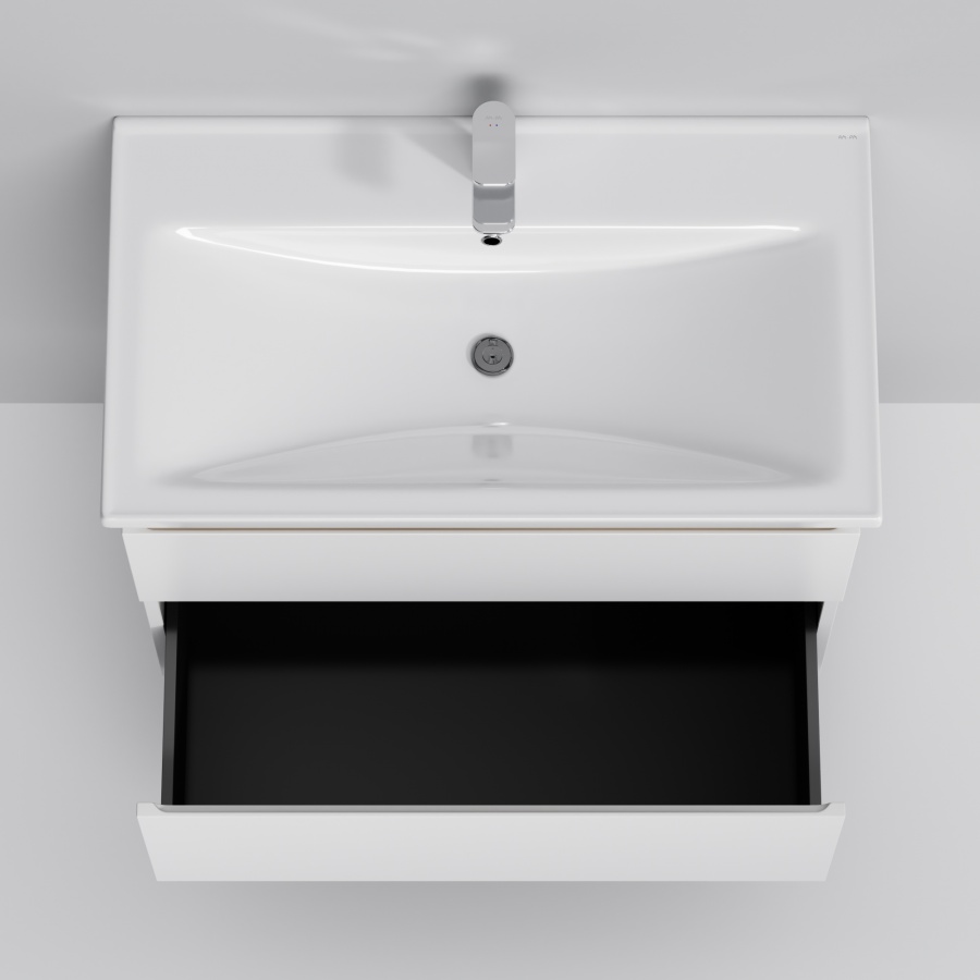 Мебель для ванной Am.Pm X-Joy 80 см подвесная, 2 ящика белый глянец, цвет хром M85AFHX0802WG - фото 6