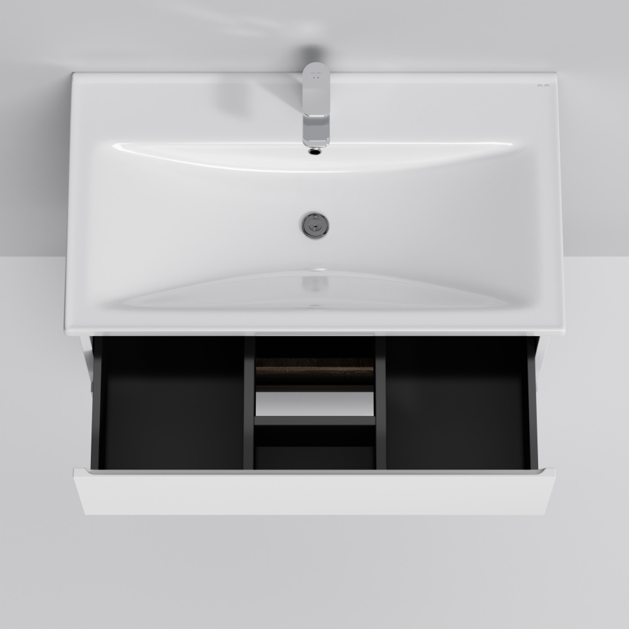 Мебель для ванной Am.Pm X-Joy 80 см подвесная, 2 ящика белый глянец, цвет хром M85AFHX0802WG - фото 7