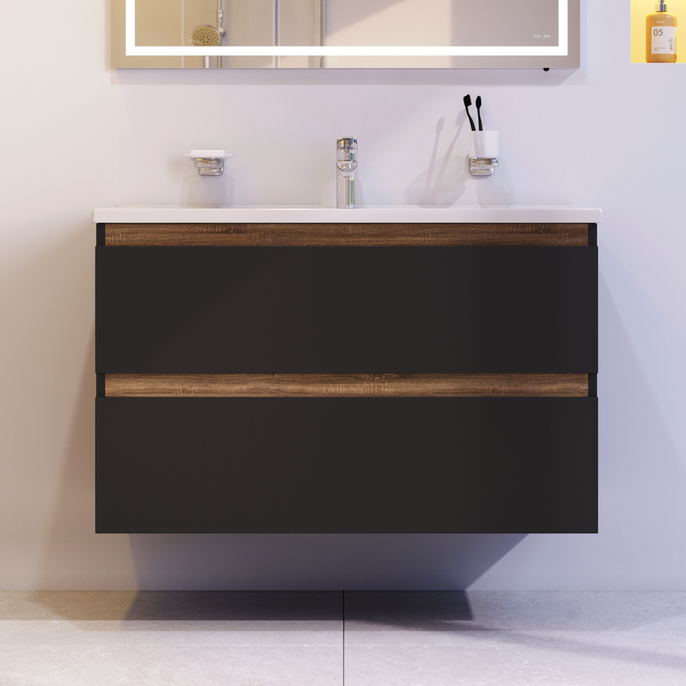 Мебель для ванной комнаты Am.Pm X-Joy 100 см черная, цвет черный M85AFHX1002BM - фото 3