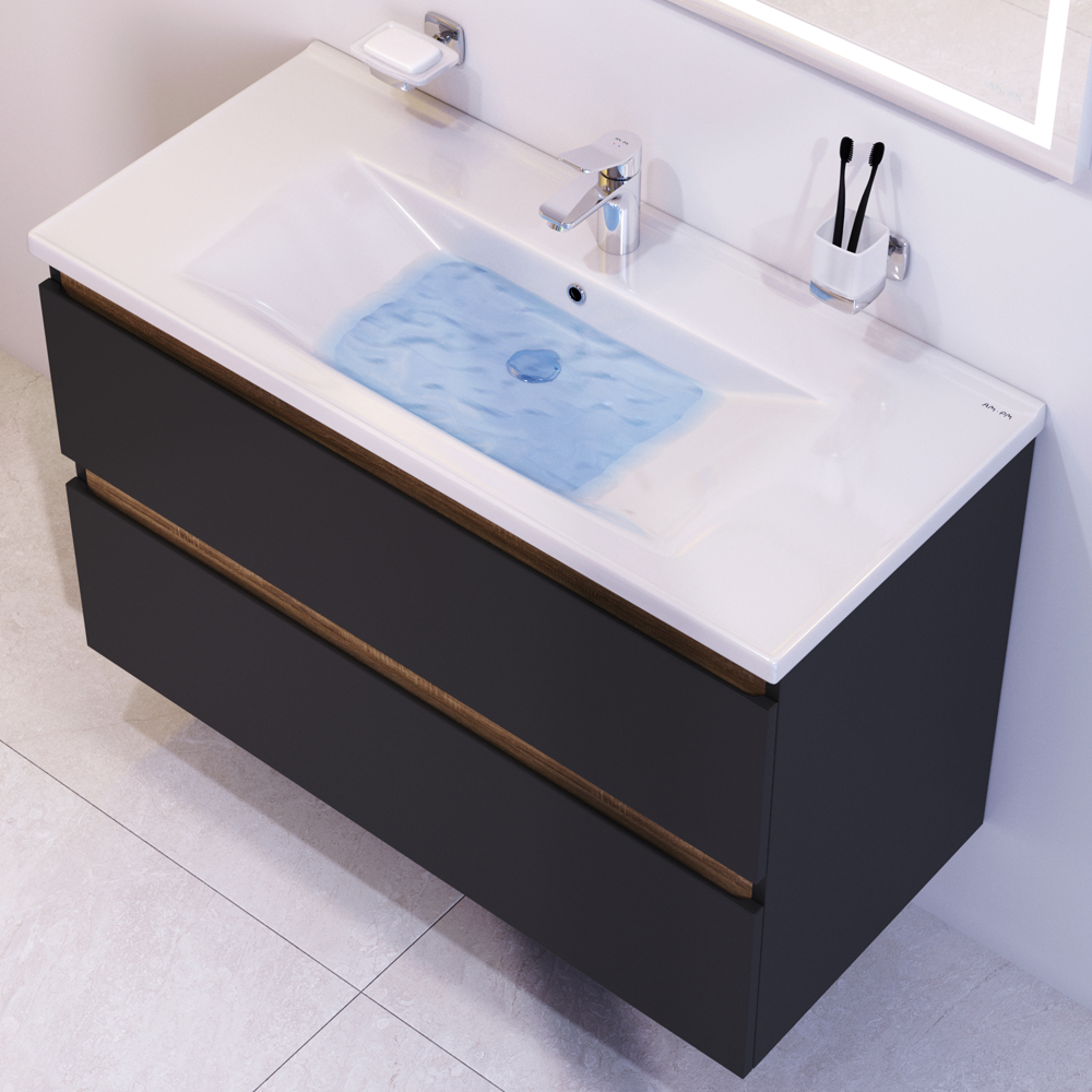 Мебель для ванной комнаты Am.Pm X-Joy 100 см черная, цвет черный M85AFHX1002BM - фото 6