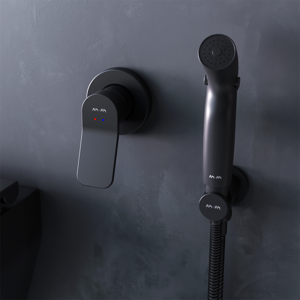 Гигиенический душ со смесителем Am.Pm X-Joy F40H85A22 черный, цвет черная - фото 2