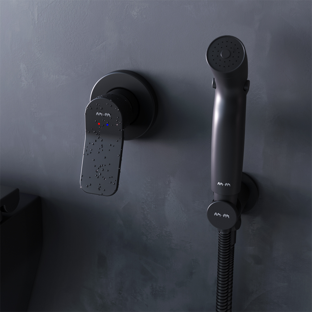 Гигиенический душ со смесителем Am.Pm X-Joy F40H85A22 черный, цвет черная - фото 3