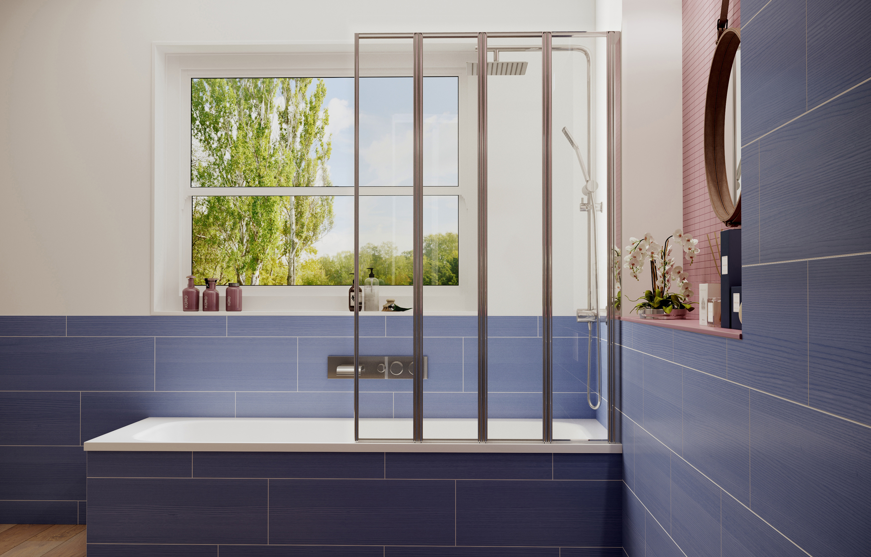 Шторка для ванны Ambassador Bath Screens 16041111R 100x140 складная, цвет хром - фото 3