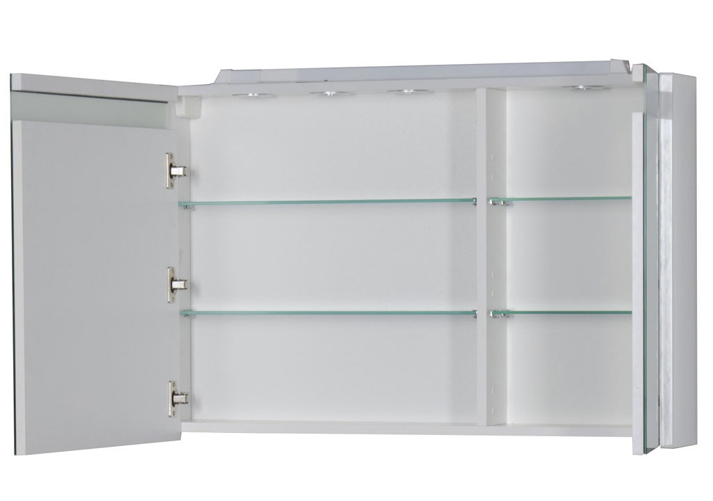Зеркальный шкаф Aquanet Лайн 90 L белый, цвет хром 00165582 - фото 2