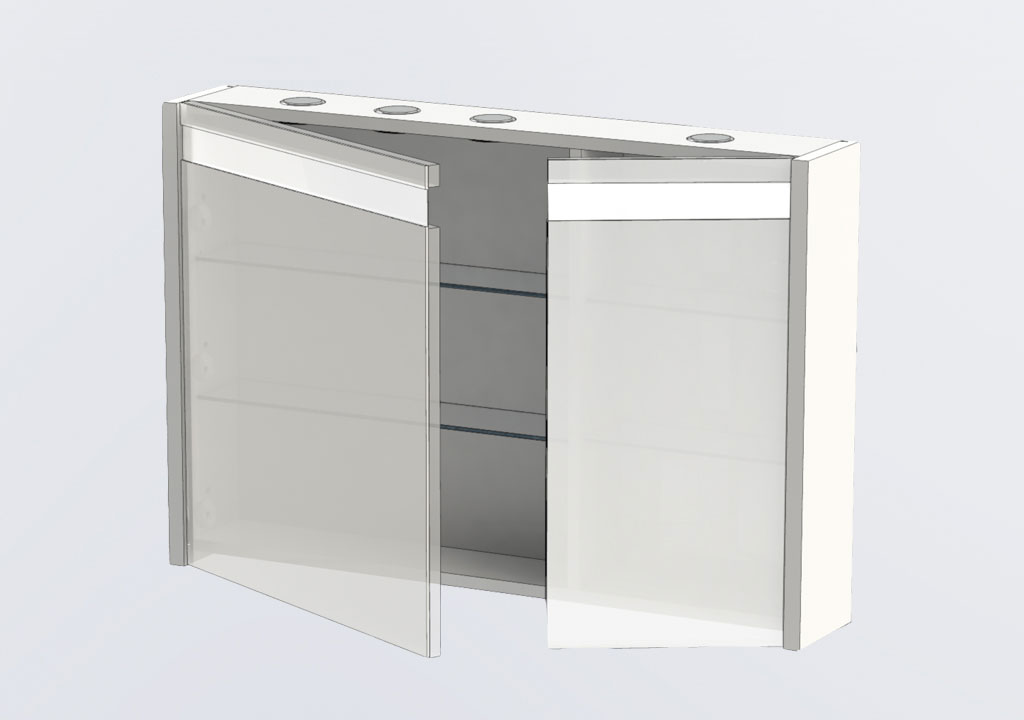 Зеркальный шкаф Aquanet Лайн 90 L белый, цвет хром 00165582 - фото 4