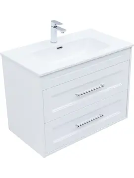 Тумба под раковину Aquanet Бостон New 80 см 00306368 белый сатин, подвесная