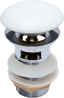 Донный клапан Aquanet 00333928 белый матовый, с переливом