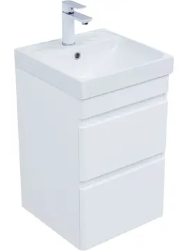 Тумба под раковину Aquanet Слим 40 см 00346045 белый сатин, подвесная