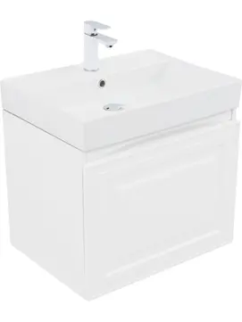 Гарнитур для ванной комнаты Aquanet Агата 60 см белый сатин, подвесная