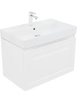 Гарнитур для ванной комнаты Aquanet Агата 75 см белый сатин, подвесная