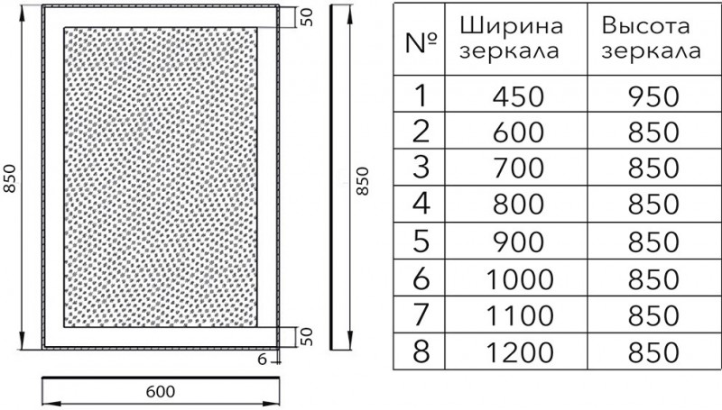 Зеркало с подсветкой Aquanet Алассио 8085 LED 80 см, цвет белый - фото 3