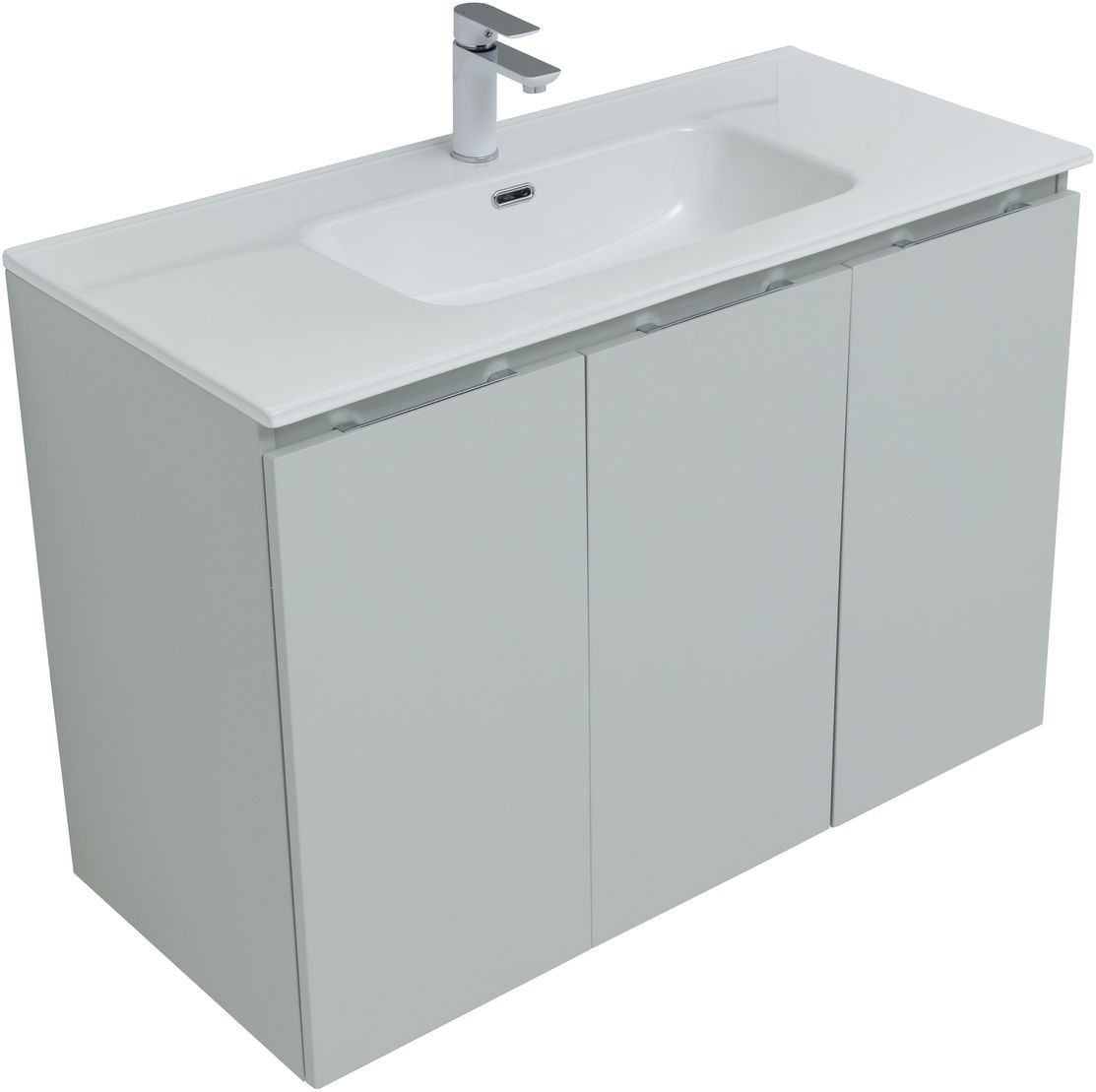 Мебель для ванной Aquanet Алвита New 100 см  3 дверцы, серый, цвет белый 277532 - фото 3