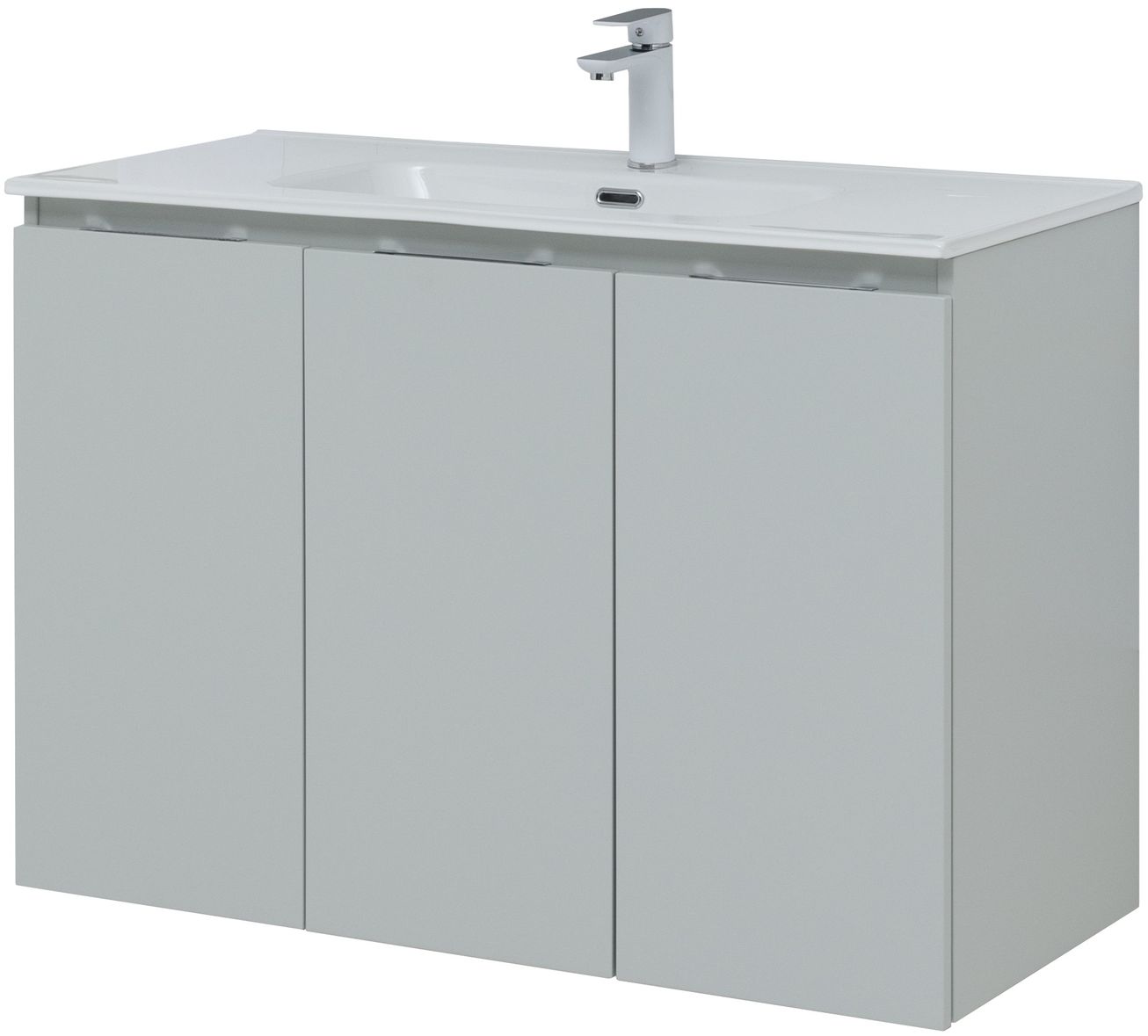 Мебель для ванной Aquanet Алвита New 100 см  3 дверцы, серый, цвет белый 277532 - фото 4