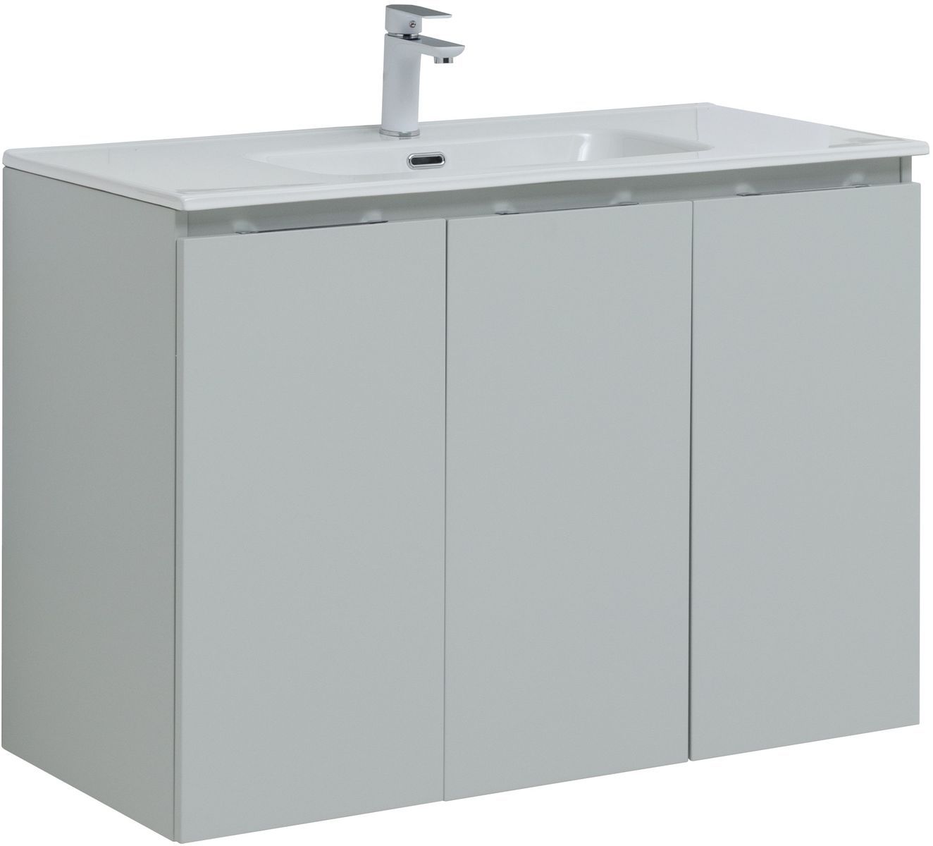 Мебель для ванной Aquanet Алвита New 100 см  3 дверцы, серый, цвет белый 277532 - фото 6
