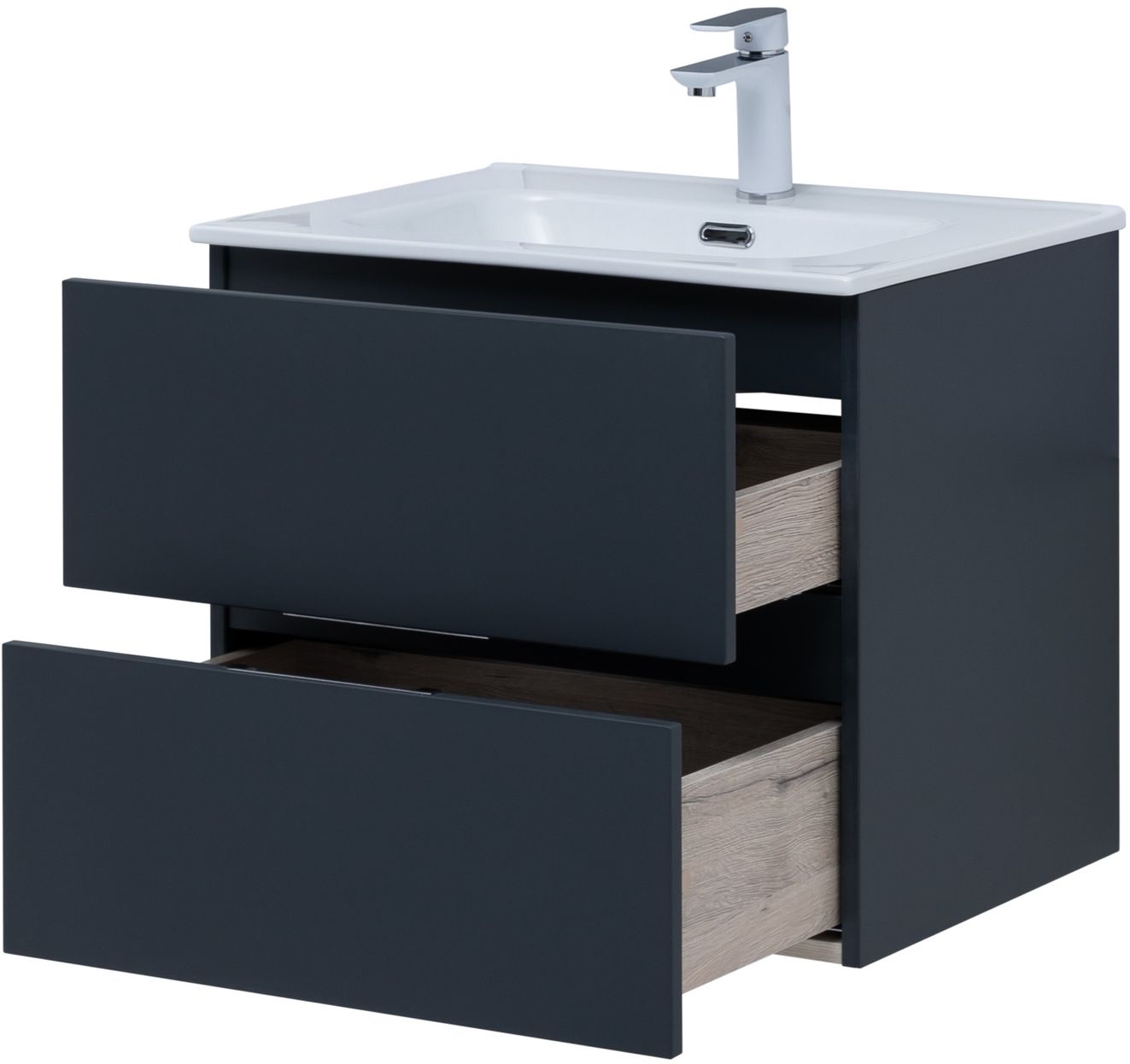 Мебель для ванной Aquanet Алвита New 60 см  2 ящика, антрацит, цвет серый 277511 - фото 2