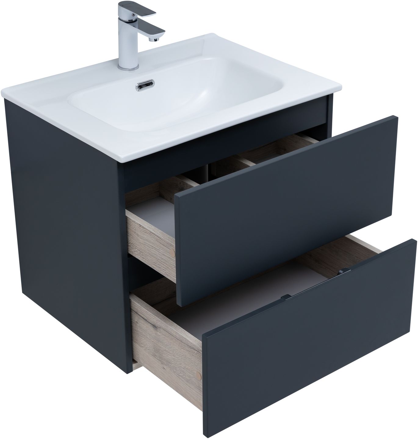 Мебель для ванной Aquanet Алвита New 60 см  2 ящика, антрацит, цвет серый 277511 - фото 4
