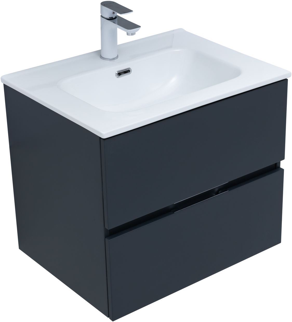 Мебель для ванной Aquanet Алвита New 60 см  2 ящика, антрацит, цвет серый 277511 - фото 5